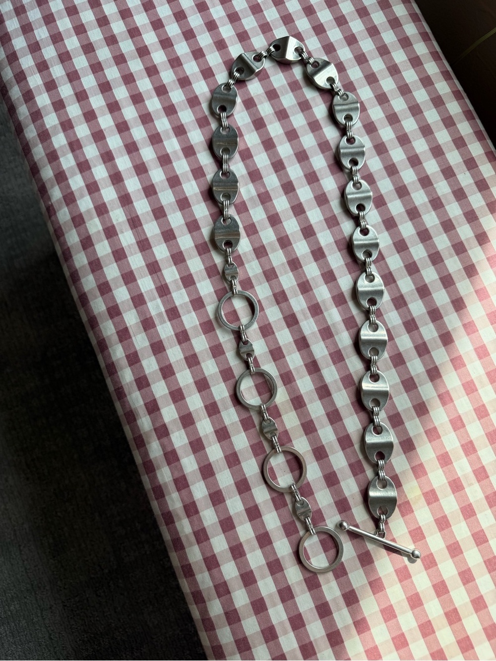 Stainless Steel Link and Ring Belt - Silver